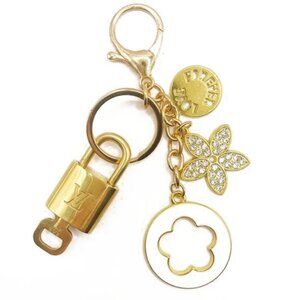 Authentic Louis Vuitton Lock & Key with Bag Charm Keychain Key Charm Chain